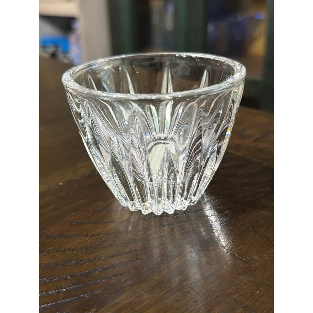 Vintage 24% Full Lead Crystal Votive Candle Holder Starburst Made in USA